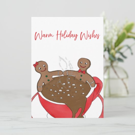 Warme feestelijke wensen feestdagenkaart (Staand voorkant)