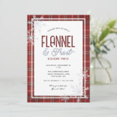 Warme flanel en vorst kerstvakantie feest kaart (Staand voorkant)