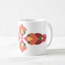 Warme Folk Bloemige Abstracte Koffiemok