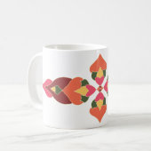 Warme Folk Bloemige Abstracte Koffiemok (Voorkant links)