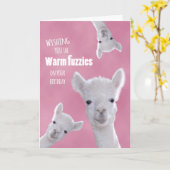 Warme fuzzies op je verjaardag met Schattigee lama Kaart (Gele Bloem)