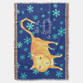 Warme Fuzzies & Winter Buien Kerstkat Deken (Voorkant Verticaal)