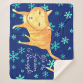 Warme Fuzzies & Winter Buien Kerstkat Sherpa Deken (Voorkant)