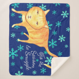 Warme Fuzzies & Winter Buien Kerstkat Sherpa Deken