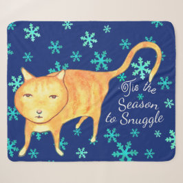 Warme Fuzzies & Winter Buien Kerstkat Sherpa Deken