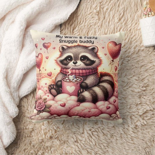 Warme & Fuzzy Wasbeer Valentijnse Kussen (Deken)