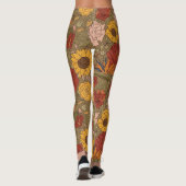 Warme gebloemde legging (Achterkant)