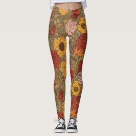 Warme gebloemde legging