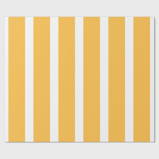 Warme gele en witte strepen, elegante all-gelegenh cadeaupapier (Vlak)