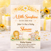 Warme Gele Jungle Safari Dieren Baby Shower Flyer
