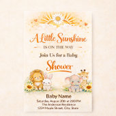 Warme Gele Jungle Safari Dieren Baby Shower Flyer