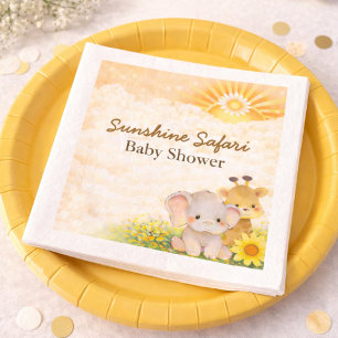 Warme Gele Safari Zonneschijn Baby Shower Servet