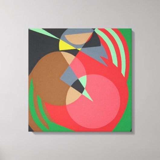 Warme geometrische abstracte canvasprint canvas afdruk (Voorkant)