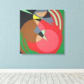 Warme geometrische abstracte canvasprint canvas afdruk (Insitu (Houten vloer))