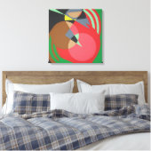 Warme geometrische abstracte canvasprint canvas afdruk (Insitu (Slaapkamer))
