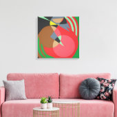 Warme geometrische abstracte canvasprint canvas afdruk (Insitu (Woonkamer))