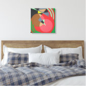 Warme geometrische abstracte canvasprint canvas afdruk (Insitu (Slaapkamer))