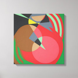 Warme geometrische abstracte canvasprint canvas afdruk