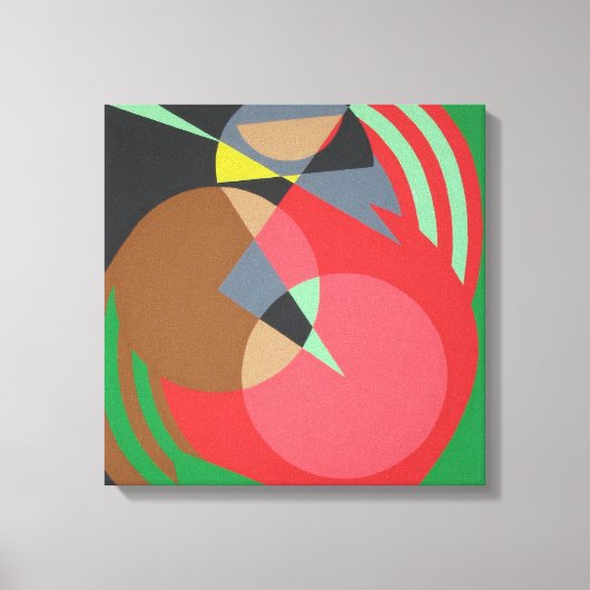 Warme geometrische abstracte canvasprint canvas afdruk (Voorkant)