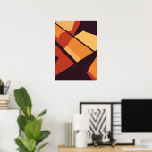 Warme geometrische abstracte wandkunst poster (Thuiskantoor)