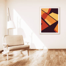 Warme geometrische abstracte wandkunst