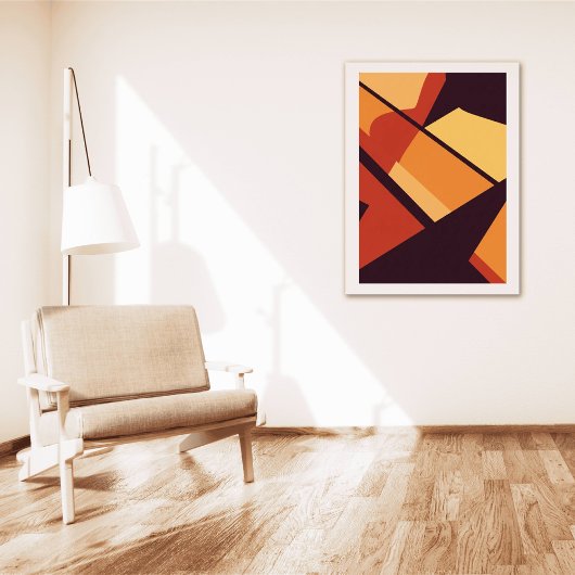 Warme geometrische abstracte wandkunst poster