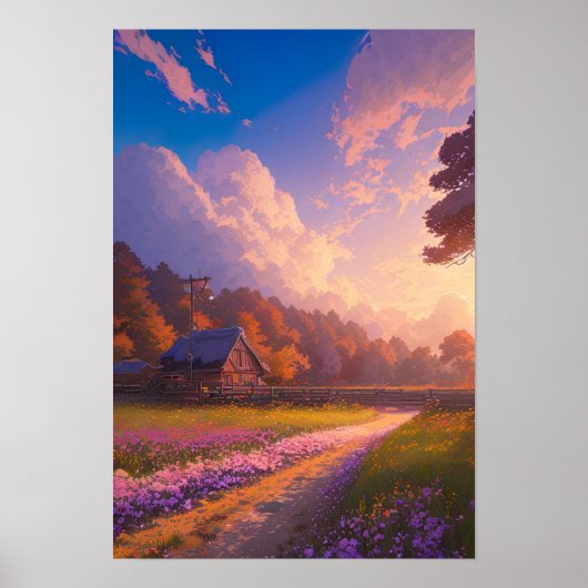 Warme gloed van zonsondergang poster (Voorkant)