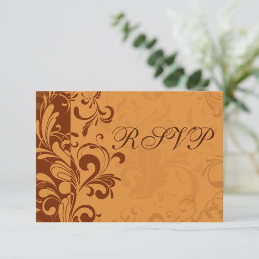 Warme Gouden Herfst Draaikolk Kaart (Staand voorkant)