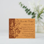 Warme Gouden Herfst Swirl Save the Date Aankondigingskaart (Staand voorkant)