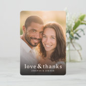 Warme Gouden Romantische Foto Bedankkaart (Staand voorkant)