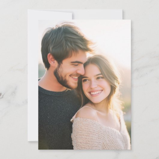 Warme Gouden Romantische Foto Kaart (Voorkant)