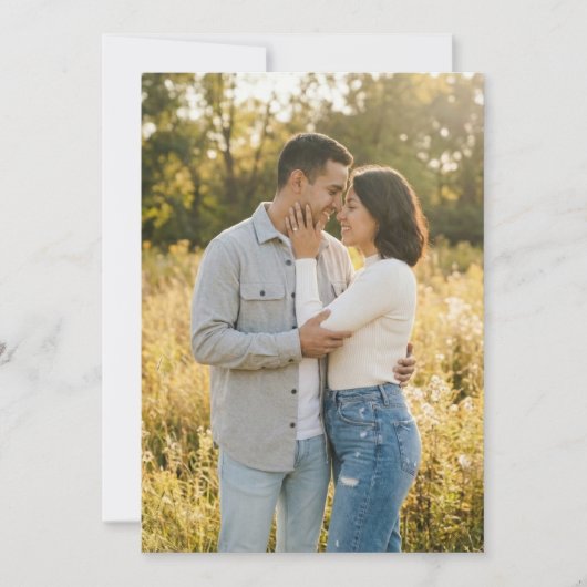 Warme Gouden Romantische Foto Kaart (Voorkant)