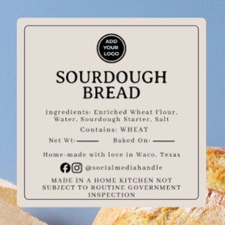 Warme Grijze Sourdough Ingrediënten Cottage Sticke Vierkante Sticker
