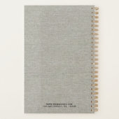 Warme grijze stof textuur planner (Achterkant)