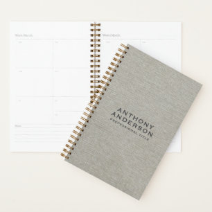 Warme grijze stof textuur planner