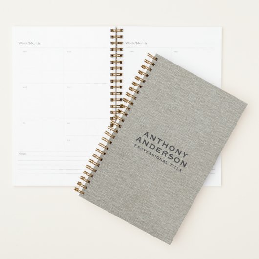 Warme grijze stof textuur planner (Display)