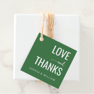 Warme groene typografische groet bedankjes labels