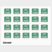 Warme groene typografische groet vierkante sticker (Vel)