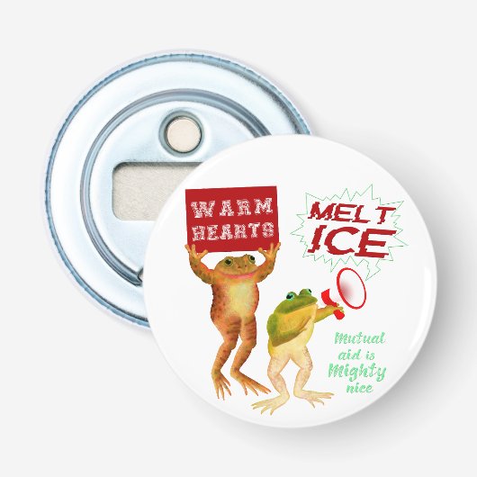 Warme harten smelten ijs button flesopener (Voorkant)