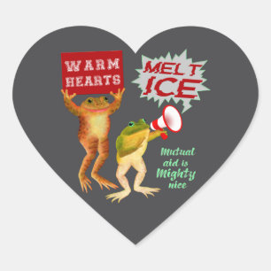 Warme harten smelten ijs hart sticker