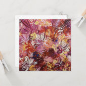 Warme heldere bloemige bloem blanco kaart (Voorkant / Achterkant in situ)