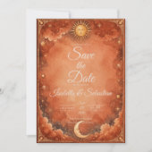 Warme Hemelzon Maan Bruiloft Save The Date (Voorkant)