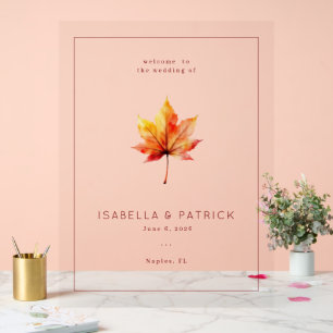 Warme Herfst Aquarel Blad Acryl Bord