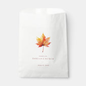 Warme herfst aquarel esdoornblad bedankzakje (Voorkant)