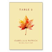 Warme herfst aquarel esdoornblad kaart (Achterkant)