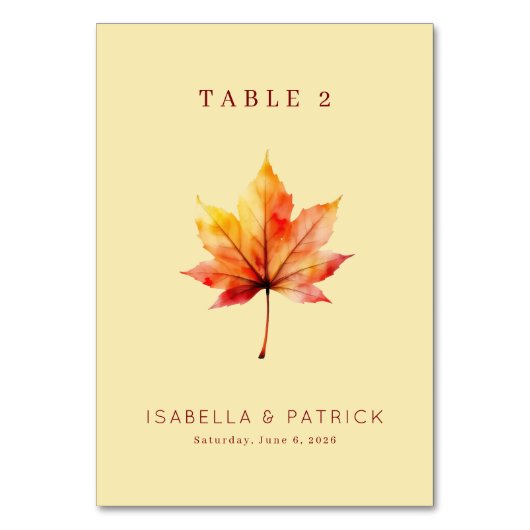 Warme herfst aquarel esdoornblad kaart (Voorkant)