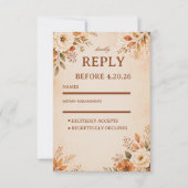 Warme Herfst Bloemen RSVP Kaartje (Voorkant)