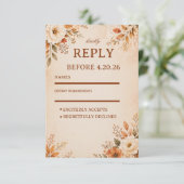 Warme Herfst Bloemen RSVP Kaartje (Staand voorkant)