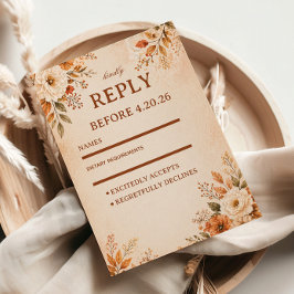 Warme Herfst Bloemen RSVP Kaartje