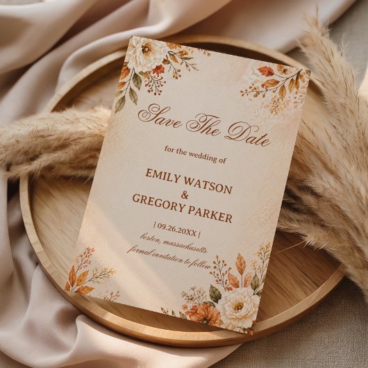 Warme Herfst Bloemen Save The Date